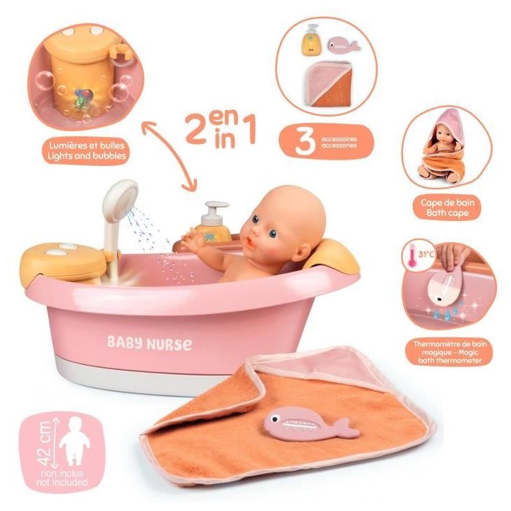 SMOBY - Baby Nurse - Baignoire balneo - des 3 ans SMOBY - Baby Nurse - Baignoire balneo - des 3 ans