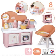 Smoby - Baby Nurse - Cuisine et Chaise Haute - Des 1 an - Fabriqué en