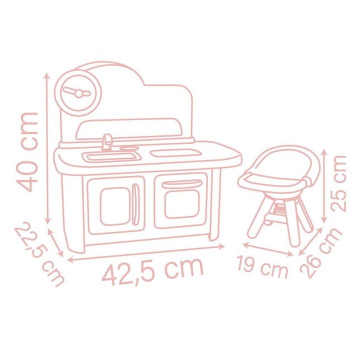 Smoby - Baby Nurse - Cuisine et Chaise Haute - Des 1 an - Fabriqué en France Smoby - Baby Nurse - Cuisine et Chaise Haute - Des 1 an - Fabriqué en France