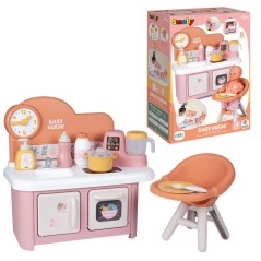 Smoby - Baby Nurse - Cuisine et Chaise Haute - Des 1 an - Fabriqué en