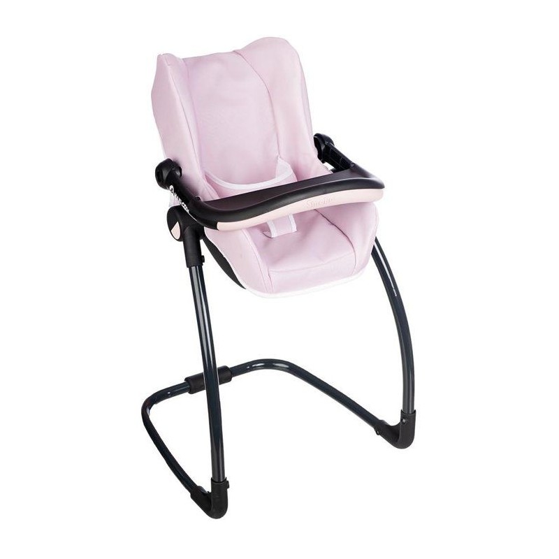 SMOBY - Maxi cosi - Siege + Chaise haute rose -3 en 1 - Pour poupon -