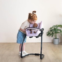 SMOBY - Maxi cosi - Siege + Chaise haute rose -3 en 1 - Pour poupon - Des 3 ans