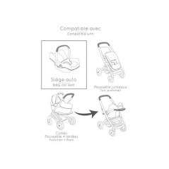 SMOBY - Maxi cosi - Siege + Chaise haute rose -3 en 1 - Pour poupon -