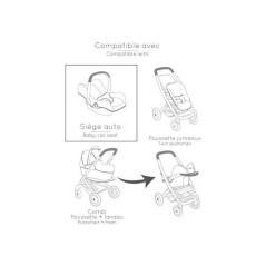 SMOBY - Maxi cosi - Siege + Chaise haute beige - 3 en 1 - Pour poupon