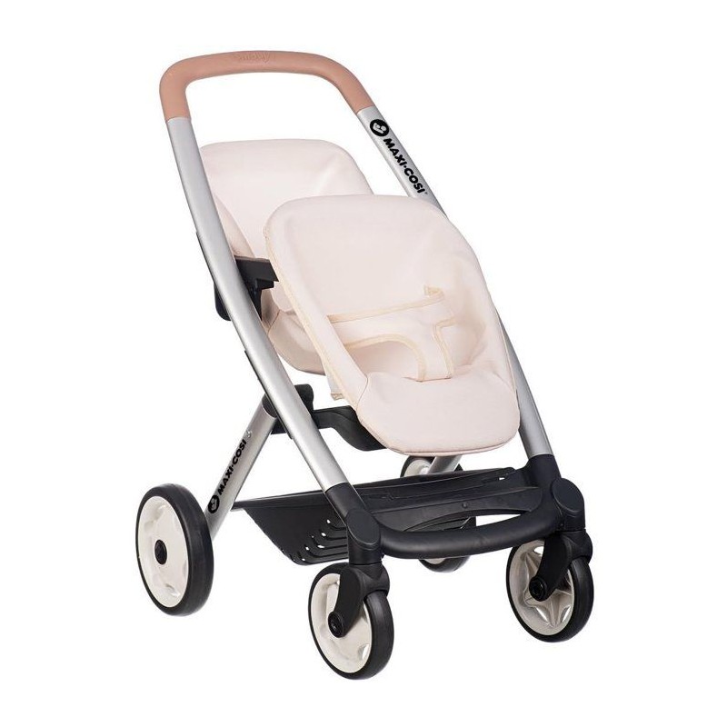 SMOBY - Maxi cosi - Poussette Jumeaux beige - Pour poupon - Des 3 ans