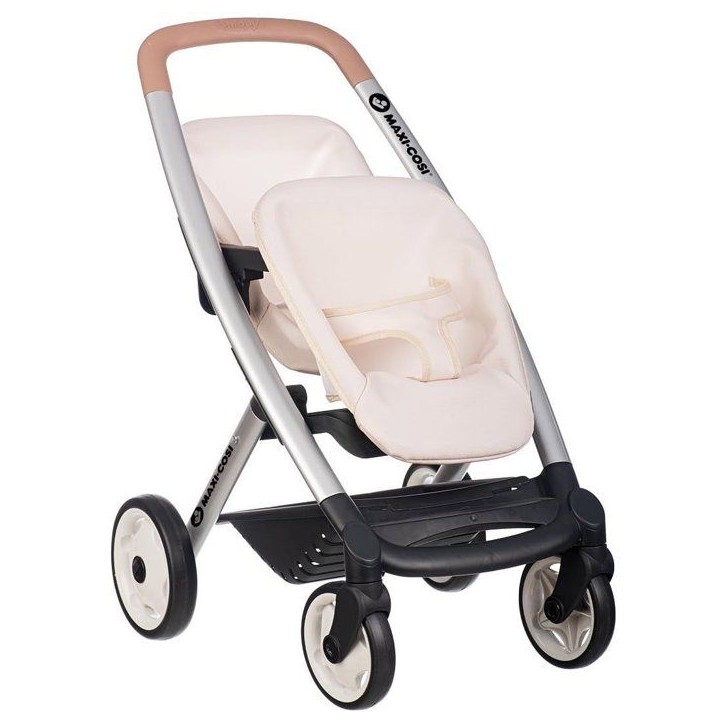 SMOBY - Maxi cosi - Poussette Jumeaux beige - Pour poupon - Des 3 ans SMOBY - Maxi cosi - Poussette Jumeaux beige - Pour poupon - Des 3 ans