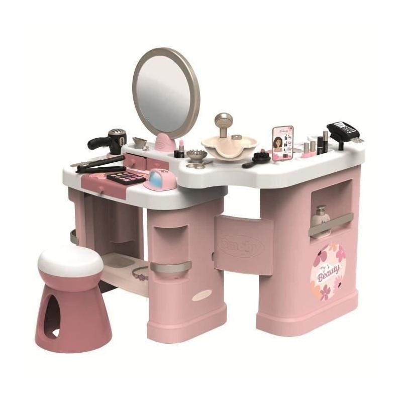 SMOBY - My Beauty Center - Institut de Beauté 3 en 1 - Coiffure, Ongl