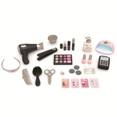 SMOBY - My Beauty Center - Institut de Beauté 3 en 1 - Coiffure, Onglerie, Maquillage Factice - 26 Accessoires - Des 3 ans