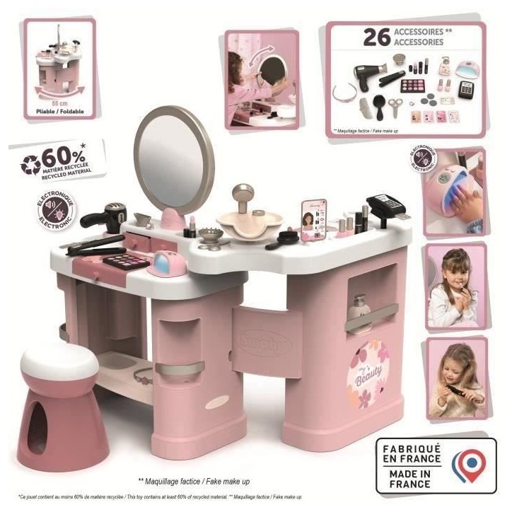 SMOBY - My Beauty Center - Institut de Beauté 3 en 1 - Coiffure, Onglerie, Maquillage Factice - 26 Accessoires - Des 3 ans SMOBY - My Beauty Center - Institut de Beauté 3 en 1 - Coiffure, Onglerie, Maquillage Factice - 26 Accessoires - Des 3 ans