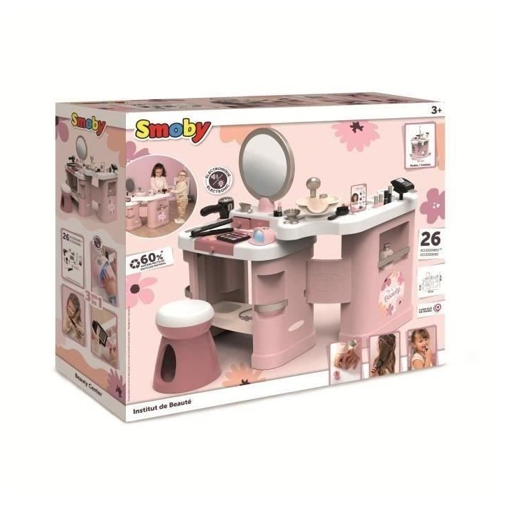 SMOBY - My Beauty Center - Institut de Beauté 3 en 1 - Coiffure, Onglerie, Maquillage Factice - 26 Accessoires - Des 3 ans SMOBY - My Beauty Center - Institut de Beauté 3 en 1 - Coiffure, Onglerie, Maquillage Factice - 26 Accessoires - Des 3 ans