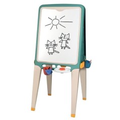 SMOBY - Grand Tableau - Faces Craie et Magnétique - Bacs Amovibles -