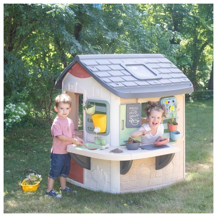 Smoby Life - Mud Cooking House - Fabriquée en France - Matiere Recyclée - 16 accessoires - Des 2 ans Smoby Life - Mud Cooking House - Fabriquée en France - Matiere Recyclée - 16 accessoires - Des 2 ans