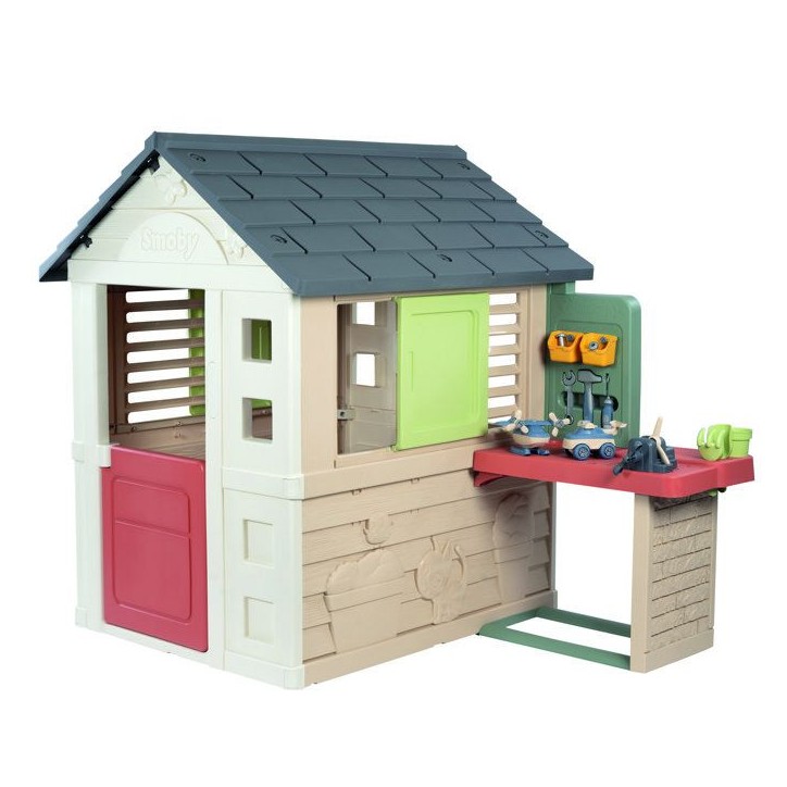Smoby Life - Maison Nature + Atelier - Fabriquée en France - Matiere Recyclée - 39 accessoires - Des 2 ans Smoby Life - Maison Nature + Atelier - Fabriquée en France - Matiere Recyclée - 39 accessoires - Des 2 ans