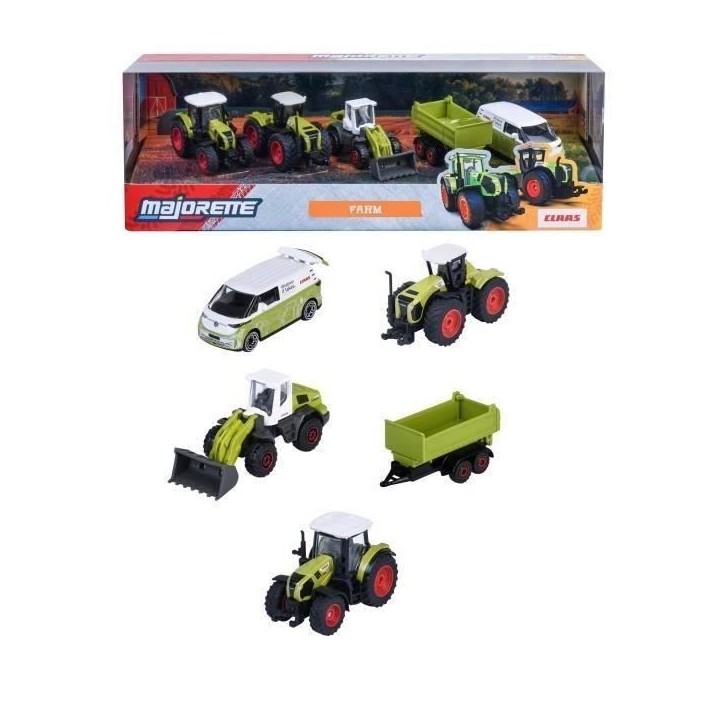 Coffret Cadeau 5 Véhicules Ferme - MAJORETTE - Tracteurs et engins agricoles - Suspensions - Échelle 1/64 - Des 3 ans Coffret Cadeau 5 Véhicules Ferme - MAJORETTE - Tracteurs et engins agricoles - Suspensions - Échelle 1/64 - Des 3 ans