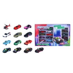 Coffret 13 Neon Racers - MAJORETTE - Série Limitée - 9 classiques +