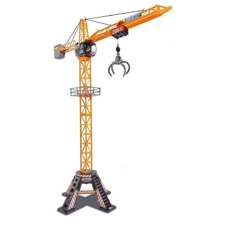 Grue filoguidée 120cm - DICKIE TOYS - Travaux publics - Tourne a 350° - Accessoires inclus