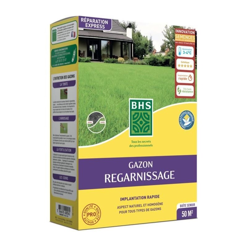 Gazon - BHS - Gazon Regarnissage 1kg Gazon - BHS - Gazon Regarnissage 1kg