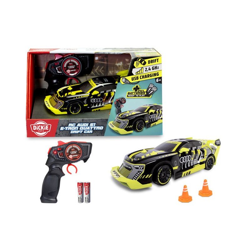 Dickie - Véhicule Radiocommandée - Audi S1 E-Tron Drift - 22cm - Des