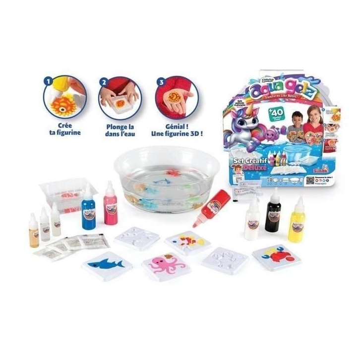 Simba - Aqua Gelz - Set Créatif Deluxe - Figurine en 3D - Kit Créatif pour enfant - Tuves de Gel - Des 8 ans Simba - Aqua Gelz - Set Créatif Deluxe - Figurine en 3D - Kit Créatif pour enfant - Tuves de Gel - Des 8 ans