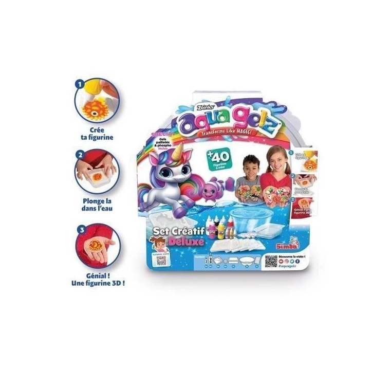 Simba - Aqua Gelz - Set Créatif Deluxe - Figurine en 3D - Kit Créatif pour enfant - Tuves de Gel - Des 8 ans Simba - Aqua Gelz - Set Créatif Deluxe - Figurine en 3D - Kit Créatif pour enfant - Tuves de Gel - Des 8 ans