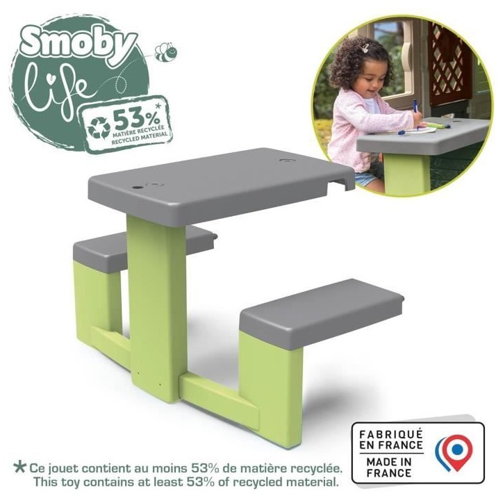 Smoby Life - Table Pique Nique - Compatible maisons Smoby (Mud Cooking House, Chef House, Garden House, Friends House, Jura Lodg Smoby Life - Table Pique Nique - Compatible maisons Smoby (Mud Cooking House, Chef House, Garden House, Friends House, Jura Lodg