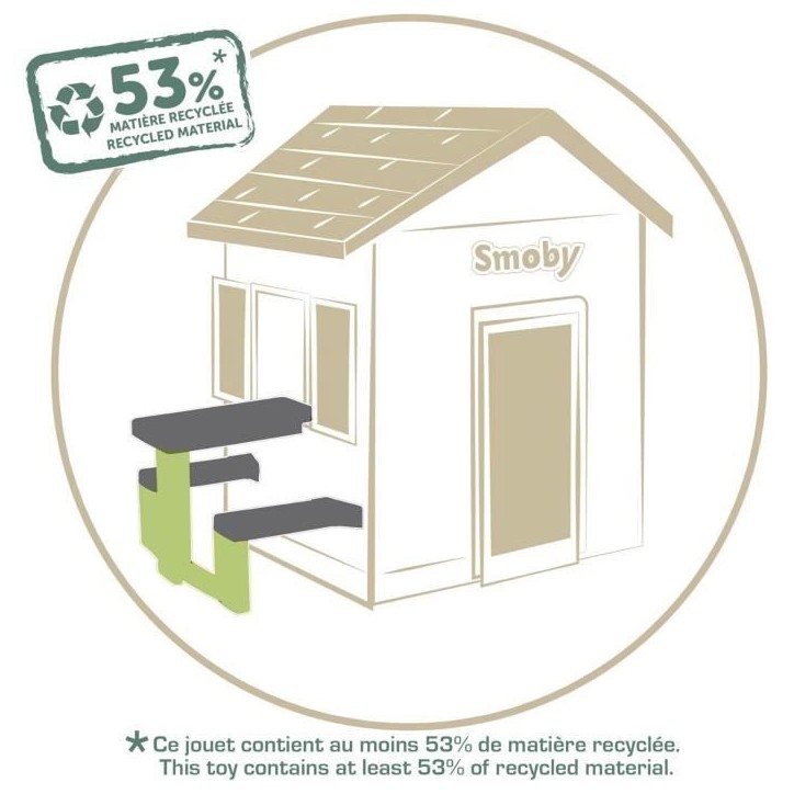 Smoby Life - Table Pique Nique - Compatible maisons Smoby (Mud Cooking House, Chef House, Garden House, Friends House, Jura Lodg Smoby Life - Table Pique Nique - Compatible maisons Smoby (Mud Cooking House, Chef House, Garden House, Friends House, Jura Lodg