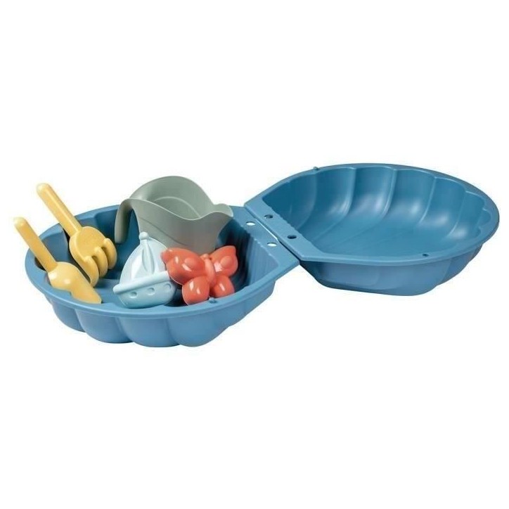 Smoby Life - Mini Bac a Sable Double Garni - Forme Coquillage - Pelle, Rateau, Moule a Sable, Arrosoir - Matiere Recyclée - 18 Smoby Life - Mini Bac a Sable Double Garni - Forme Coquillage - Pelle, Rateau, Moule a Sable, Arrosoir - Matiere Recyclée - 18