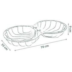Smoby Life - Mini Bac a Sable Double Garni - Forme Coquillage - Pelle,