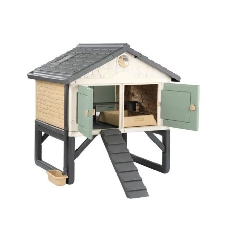 Smoby Life - Poulailler Plastique - Capacité 5 Poules - Nettoyage Fac