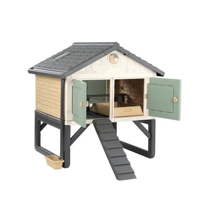 Smoby Life - Poulailler Plastique - Capacité 5 Poules - Nettoyage Facile - Traitement Anti-UV - Fabriqué en France Smoby Life - Poulailler Plastique - Capacité 5 Poules - Nettoyage Facile - Traitement Anti-UV - Fabriqué en France