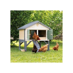 Smoby Life - Poulailler Plastique - Capacité 5 Poules - Nettoyage Facile - Traitement Anti-UV - Fabriqué en France