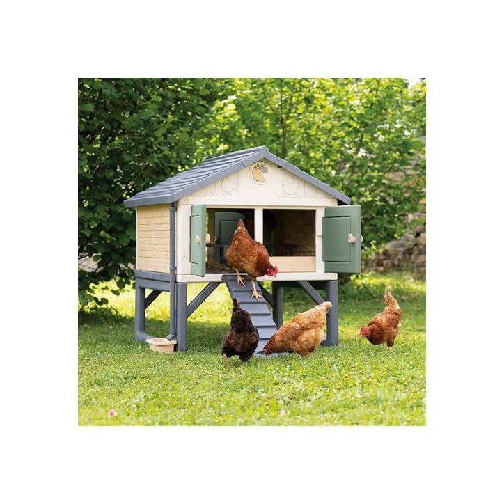 Smoby Life - Poulailler Plastique - Capacité 5 Poules - Nettoyage Facile - Traitement Anti-UV - Fabriqué en France Smoby Life - Poulailler Plastique - Capacité 5 Poules - Nettoyage Facile - Traitement Anti-UV - Fabriqué en France
