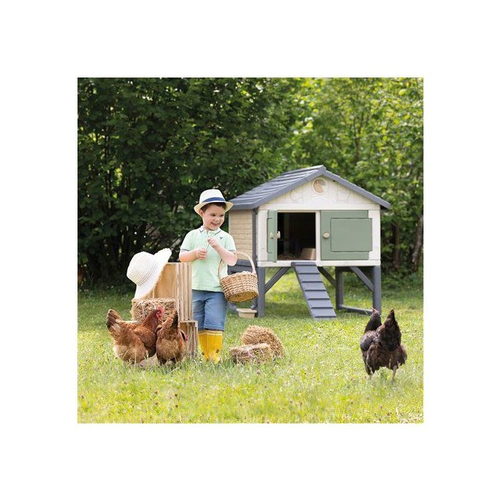 Smoby Life - Poulailler Plastique - Capacité 5 Poules - Nettoyage Facile - Traitement Anti-UV - Fabriqué en France Smoby Life - Poulailler Plastique - Capacité 5 Poules - Nettoyage Facile - Traitement Anti-UV - Fabriqué en France