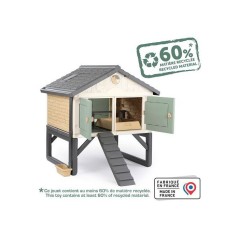 Smoby Life - Poulailler Plastique - Capacité 5 Poules - Nettoyage Fac