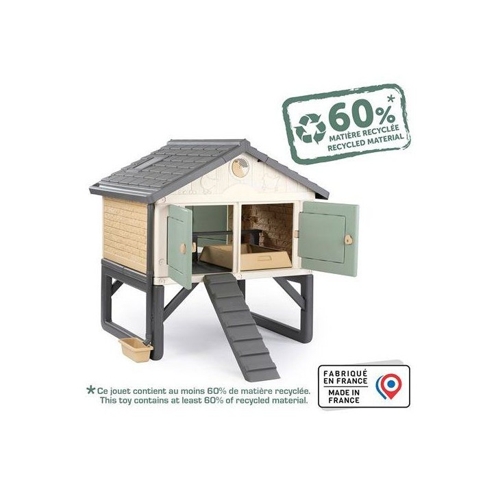 Smoby Life - Poulailler Plastique - Capacité 5 Poules - Nettoyage Facile - Traitement Anti-UV - Fabriqué en France Smoby Life - Poulailler Plastique - Capacité 5 Poules - Nettoyage Facile - Traitement Anti-UV - Fabriqué en France