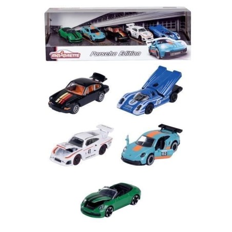 Coffret Cadeau 5 Véhicules Porsche - MAJORETTE - Modeles sous licence