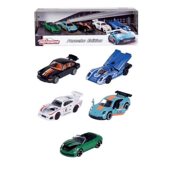Coffret Cadeau 5 Véhicules Porsche - MAJORETTE - Modeles sous licence - Portes ouvrantes - Échelle 1/64 - Des 3 ans Coffret Cadeau 5 Véhicules Porsche - MAJORETTE - Modeles sous licence - Portes ouvrantes - Échelle 1/64 - Des 3 ans