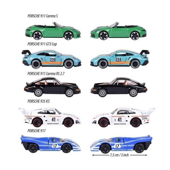 Coffret Cadeau 5 Véhicules Porsche - MAJORETTE - Modeles sous licence - Portes ouvrantes - Échelle 1/64 - Des 3 ans Coffret Cadeau 5 Véhicules Porsche - MAJORETTE - Modeles sous licence - Portes ouvrantes - Échelle 1/64 - Des 3 ans