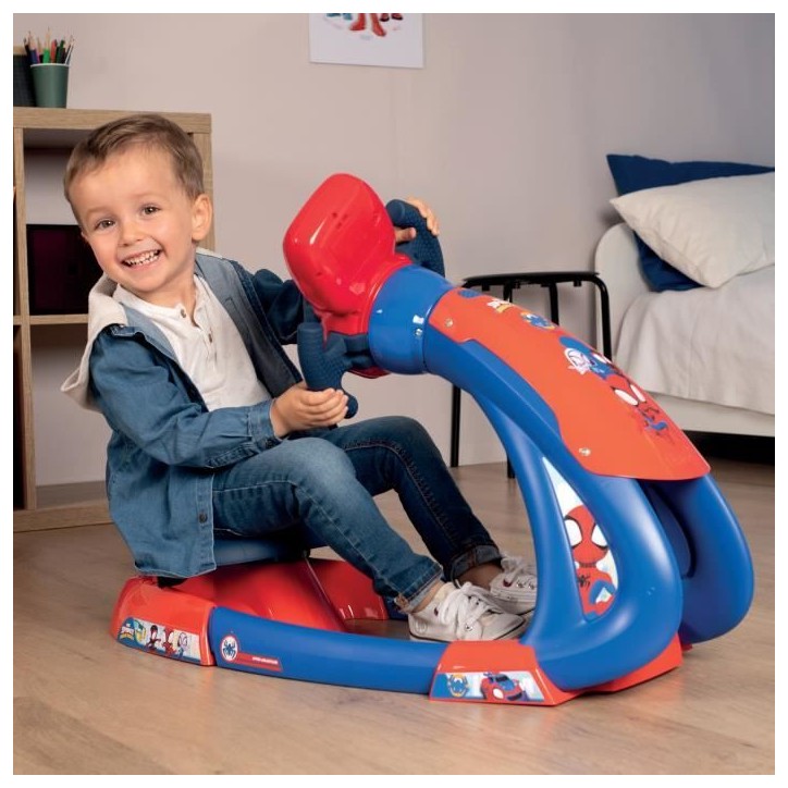 Smoby - Spidey - V8 Driver - Simulateur de conduite pour enfant - Siege ajustable - Sons et lumieres - Piles non incluses Smoby - Spidey - V8 Driver - Simulateur de conduite pour enfant - Siege ajustable - Sons et lumieres - Piles non incluses
