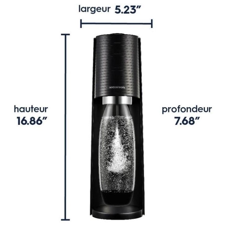 Machine a soda et eau pétillante SODASTREAM - TERRA Noire - 1 bouteille compatible lave-vaisselle - 1 recharge de gaz 60L Machine a soda et eau pétillante SODASTREAM - TERRA Noire - 1 bouteille compatible lave-vaisselle - 1 recharge de gaz 60L