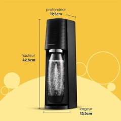 Machine a soda et eau pétillante SODASTREAM - TERRA Noire - 2 bouteil