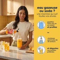 Machine a soda et eau pétillante SODASTREAM - TERRA Noire - 2 bouteil