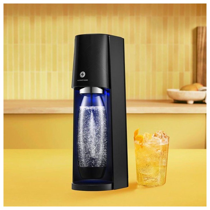 Machine a soda et eau pétillante - SODASTREAM - E-TERRA - 1 bouteille compatible lave-vaisselle - 1 recharge de gaz 60L - Noir