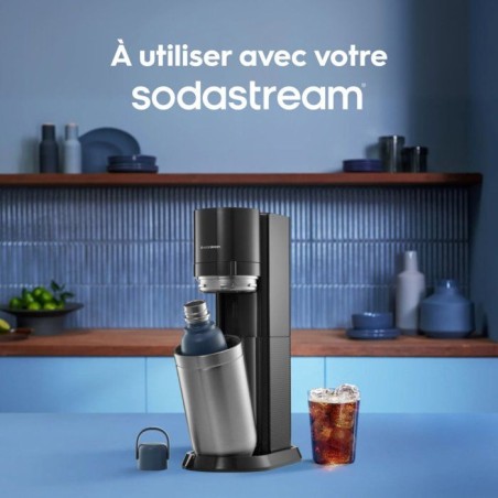Bouteille isotherme SODASTREAM - Fizz&Go Cool - Capacité 0,9L - Acier Inoxydable - Bleu