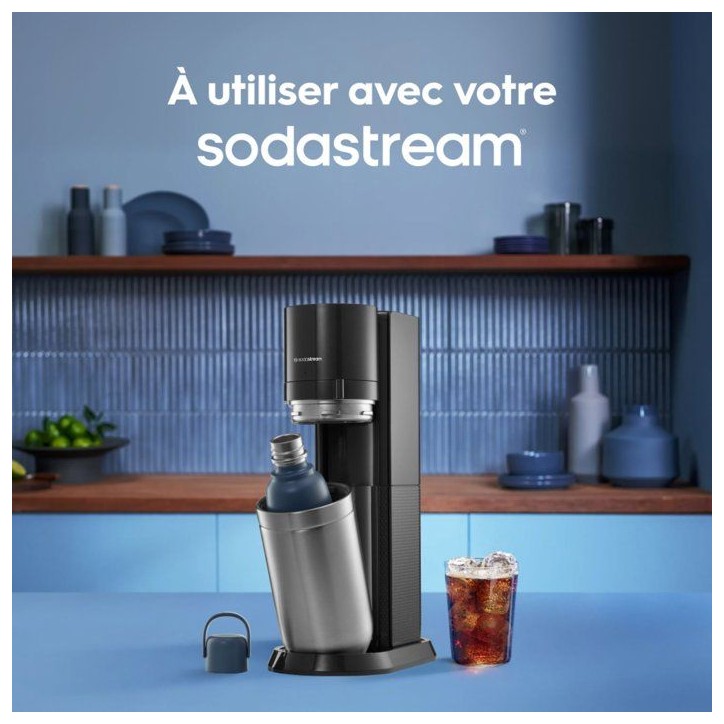 Bouteille isotherme SODASTREAM - Fizz&Go Cool - Capacité 0,9L - Acier Inoxydable - Bleu Bouteille isotherme SODASTREAM - Fizz&Go Cool - Capacité 0,9L - Acier Inoxydable - Bleu