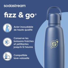 Bouteille isotherme SODASTREAM - Fizz&Go Cool - Capacité 0,9L - Acier