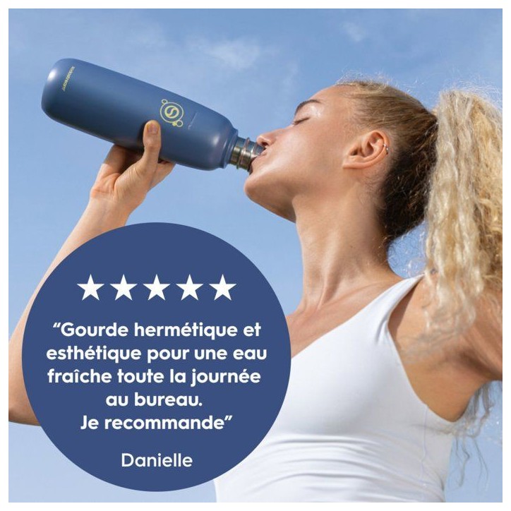 Bouteille isotherme SODASTREAM - Fizz&Go Cool - Capacité 0,9L - Acier Inoxydable - Bleu Bouteille isotherme SODASTREAM - Fizz&Go Cool - Capacité 0,9L - Acier Inoxydable - Bleu