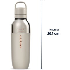 Bouteille isotherme SODASTREAM - Fizz&Go Easy-Mix - 0,71 L - Pour Machine a eau pétillante et Soda - Garde froid 6h - Sable