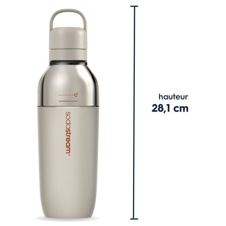Bouteille isotherme SODASTREAM - Fizz&Go Easy-Mix - 0,71 L - Pour Machine a eau pétillante et Soda - Garde froid 6h - Sable Bouteille isotherme SODASTREAM - Fizz&Go Easy-Mix - 0,71 L - Pour Machine a eau pétillante et Soda - Garde froid 6h - Sable