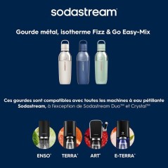 Bouteille isotherme SODASTREAM - Fizz&Go Easy-Mix - 0,71 L - Pour Mach